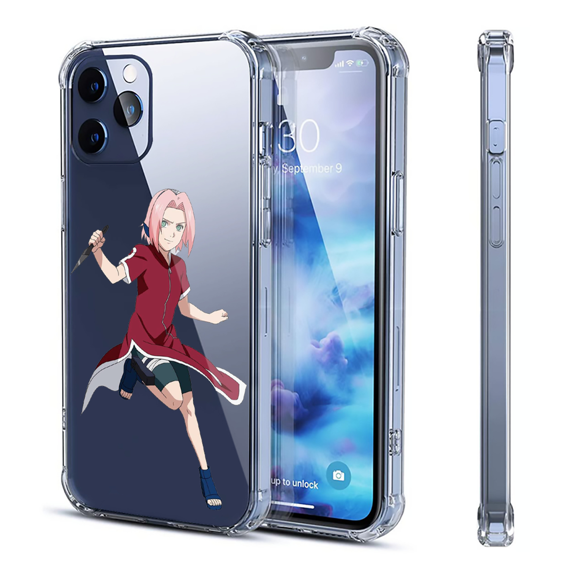 （画像用） NARUTO -ナルト- 春野サクラ Haruno Sakura 【iPhone 12シリーズ対応】透明スマホケース（クリアソフトケース）